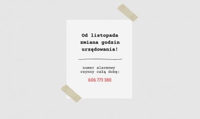 ZMIANA GODZIN URZĘDOWANIA